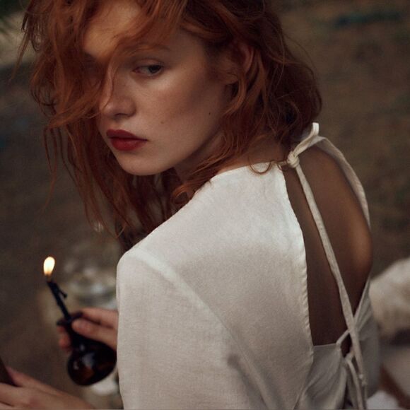 ZARA LINEN BLEND PEPLUM TOP - Picture 2 of 8